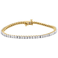 1 Row Sterling Silver & Round Diamond 3.5mm Miracle Plate Tennis Bracelet 1/4 CT