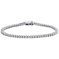 1 Row Sterling Silver Round Diamond 3.25mm Miracle Plate Tennis Bracelet 1/4 CT.