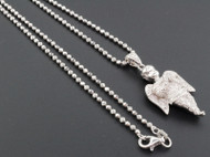 Diamond Mini Angel Pendant Sterling Silver Fully Iced Charm 0.25 Ct. w/ Chain