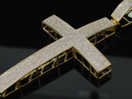 Diamond Cross Pendant Mens .925 Sterling Silver Round Pave Charm 2.27 Tcw.