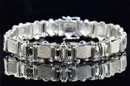 2.10 Ct Genuine Diamond Bracelet Pave Set Designer Mens 10K White Gold 8.25"