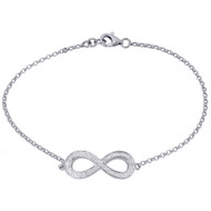 Infinity Diamond Fashion Bracelet Rolo Link Strand Bangle White Gold 0.15 Ct.
