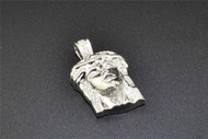 Diamond Jesus Face Pendant .925 Sterling Silver 0.17 Ct Small Mini Charm