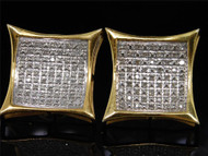 MENS LADIES .925 STERLING SILVER DIAMOND STUD EARRINGS