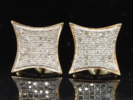 Diamond Studs Kite Shape Pave Earrings .925 Sterling Silver 1/5 Ct