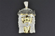 Diamond Mini Angel Pendant 925 Sterling Silver Yellow Finish 1.30 Charm 1/8 CT.