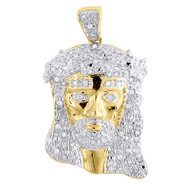 Diamond Jesus Face Pendant .925 Sterling Silver Charm 0.25 Tcw.