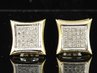 Diamond Studs Kite Shape Pave Earrings Mens Ladies 10K Yellow Gold 0.30 Ct.