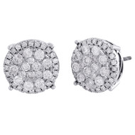 14K White Gold Diamond Stud Earrings