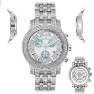 Men's Diamond Watch Joe Rodeo J2025 Fully Loaded 3.5 Ct Illusion Dial