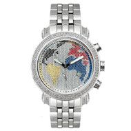 Men's Diamond Watch Joe Rodeo Classic JCL46 1.75 Ct World Map Dial