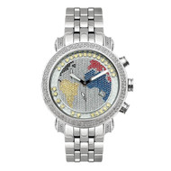 Men's Diamond Watch Joe Rodeo Classic JCL49(Y) 1.75 Ct World Map Dial