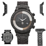 Mens Diamond Watch Joe Rodeo Master Fully Loaded JJM62 25 Ct Illusion Black Dial