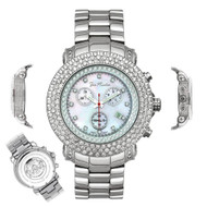 Men's Diamond Watch Joe Rodeo Junior JJU20 8.00 Ct Chronograph White MOP Dial