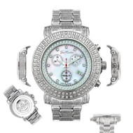 Men's Diamond Watch Joe Rodeo Junior JJU27 16.25 Ct Fully Loaded MOP White Dial