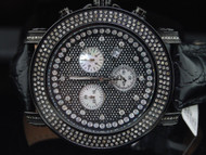 MENS JOE RODEO BLACK GUN-METAL 2.50 CTW DIAMOND WATCH