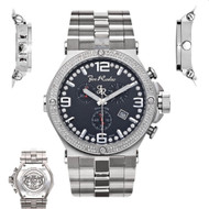Men's Diamond Watch Joe Rodeo Phantom JPTM12 2.25 Ct Chronograph Black Dial