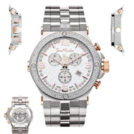 Men's Diamond Watch Joe Rodeo Phantom JPTM16 2.25 Ct White MOP Dial