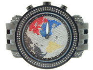 MENS JOE RODEO TYLER DIAMOND WATCH JOJINO JOJO 2 CT COLOR WORLD MAP DIAL - JTY13
