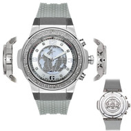 Men's Diamond Watch Joe Rodeo Panther JPT7 1.50Ct World Map Illusion Dial