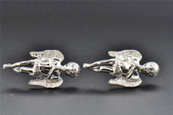 Real Diamond Studs .925 Sterling Silver Angel Earrings 0.20 CT
