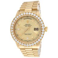 Mens 36mm Rolex President 18K Gold Day-Date Diamond Watch Ref. # 18038 | 3.50 CT