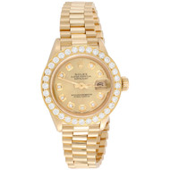 Rolex 18K Gold President 26mm DateJust 69178 VS Diamond Champagne Watch 1.38 CT.
