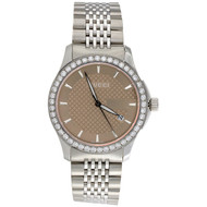 Gucci Ya126406 Brown Dial Date Mens Diamond Watch G-Timeless 38mm S. Steel 2 CT.