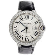 Ballon Bleu De Cartier 42mm Silver Dial Diamond Watch Ref. # W69016Z4 3.50 CT.