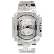 Jesus Face Mens Diamond Watch Aqua Master Jojo Jojino Joe Rodeo 0.16 Ctw W#323-W