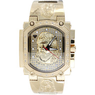 Jesus Face Mens Diamond Watch Aqua Master Jojo Jojino Joe Rodeo 0.16 Ctw W#323-Y