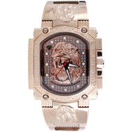 Jesus Face Mens Diamond Watch Aqua Master Jojo Jojino Joe Rodeo 0.16 Ctw W#323-R