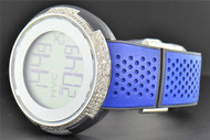 New Mens Custom Diamond Gucci I-Gucci YA114105 Digital 49 MM Face Watch