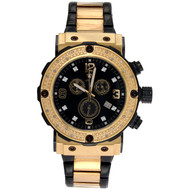 Mens Aqua Master Joe Rodeo Black PVD / Yellow Steel Diamond Watch 45mm 0.20 CT.