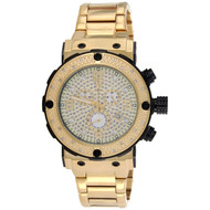 Mens Aqua Master Joe Rodeo Yellow Steel Diamond Watch 45mm Illusion Dial 0.20 CT