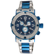 Mens Aqua Master Joe Rodeo Blue Stainless Steel Genuine Diamond Watch 0.20 CT.