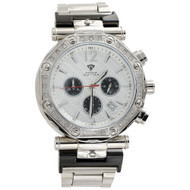 Mens Aqua Master Jojino Diamond Watch 47mm White Stainless Steel W#147 0.25 Ct.