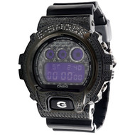 Mens Casio DW6900C-8DR G-Shock Black Grey Digital Real Diamond Watch Case 2.5 CT