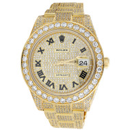 Custom Watch New Rolex Date Just II 2 Flooded Genuine Diamonds 45 MM 15.50 Ct.