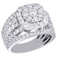 14K White Gold Round Solitaire Diamond Square Halo Engagement Ring 0.75 Ct.