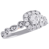 14K Two Tone Gold Solitaire Diamond Engagement Ring w/ Milgrain Teardrop 3/4 Ct.