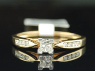 Ladies 14K Yellow Gold Princess Diamond Solitaire Engagement Ring 0.25 Ct.