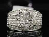 Diamond Engagement Ring 14K White Gold Princess & Round Cut 1.50 Ct Channel Set