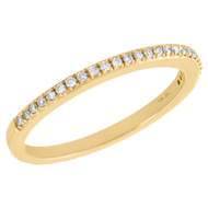 10K Yellow Gold Diamond Slender 1 Row Ladies Right Hand Cocktail Ring 1/8 Ct.