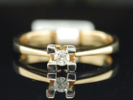 Diamond Solitaire Engagement Ring 14K Yellow Gold Round Wedding Promise 1/10 Tcw