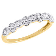 10K Yellow Gold Diamond Teardrop Milgrain Edge Stackable Right Hand Ring 1/4 Ct.