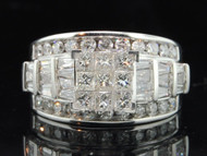 Diamond Engagement Wedding Ring Ladies 14K White Gold Princess Cut Design 2 Tcw.