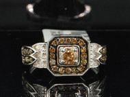 Ladies 10K White Gold .68 Ct. Round Cut Champagne Brown Diamond Engagement Ring