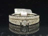 Solitaire Diamond Round Bridal Set White Gold Engagement Wedding Ring 0.50 Ct.
