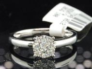 Diamond Engagement Ring 18K White Gold Round Cut 0.16 Ct - Larissa Collection.